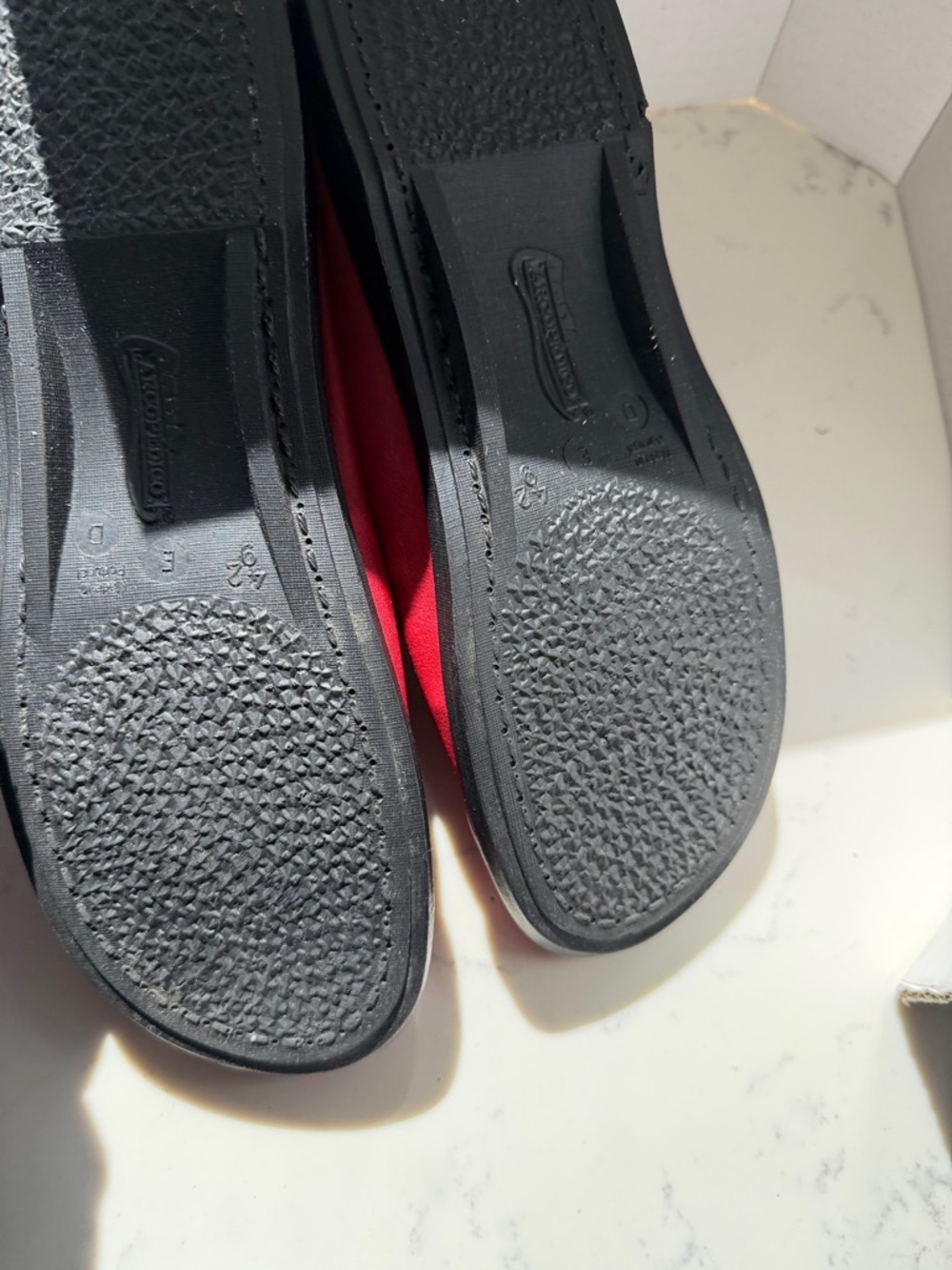 RARE! Arcopedico Red Leather Slip-On Flats EU 42 US 11 Portugal - Picture 5 of 8